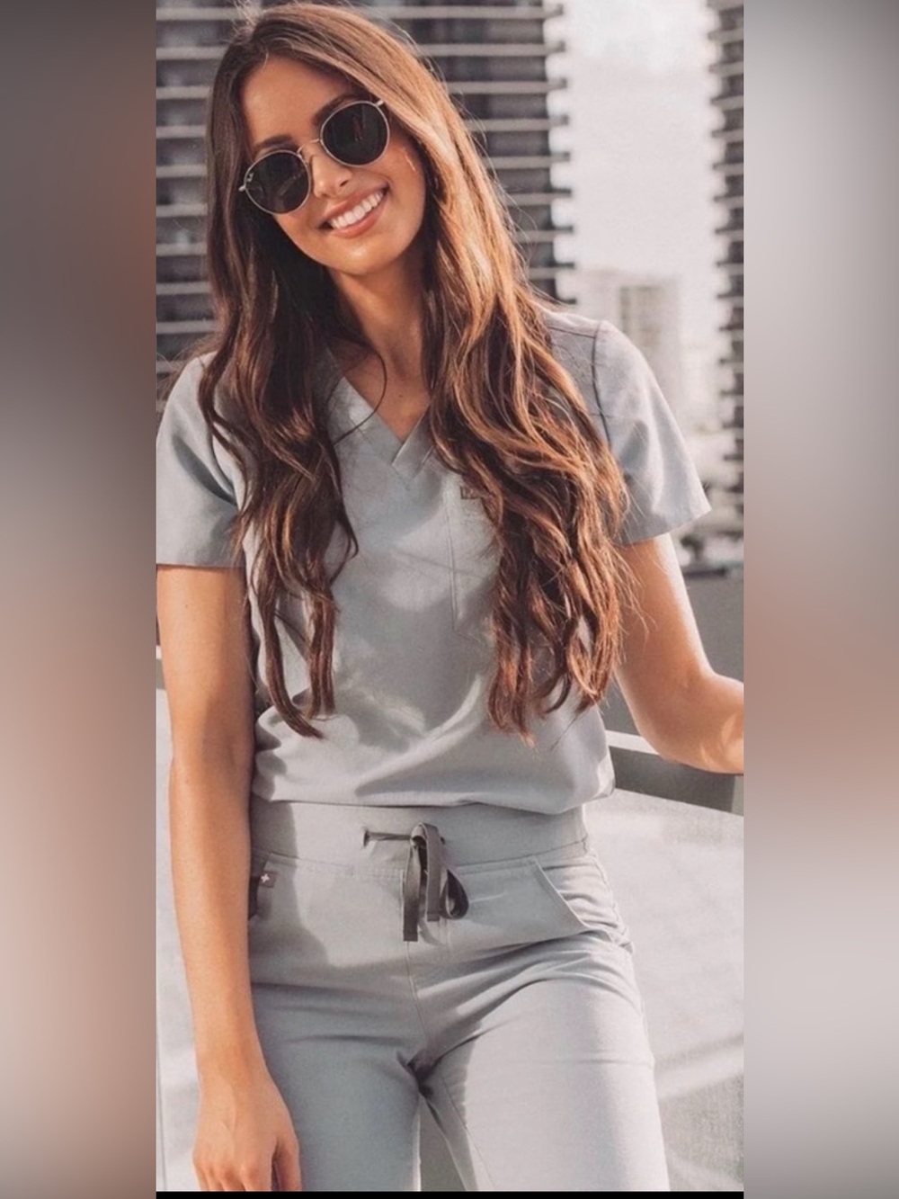 Figs Limited Edition Dusty Blue scrub set